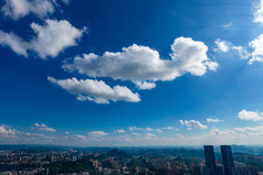 贵州贵阳大景蓝天白云航拍摄影图