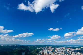 贵州贵阳大景蓝天白云航拍摄影图