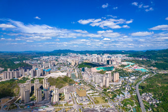 贵州凯里城市全景航拍摄影图
