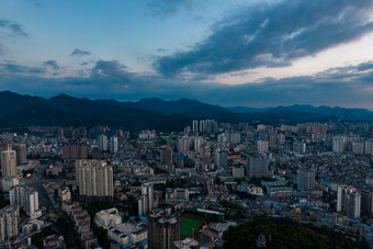 贵州凯里日落晚霞夕阳航拍摄影图