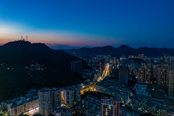 贵州铜仁城市夜景中华门古镇航拍摄影图