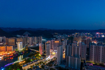 贵州铜仁城市<strong>夜景</strong>中华门古镇航拍摄影<strong>图</strong>