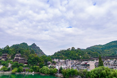 贵州镇远古镇5A景区航拍摄影图