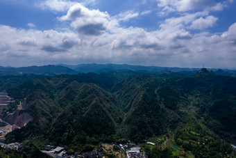 贵州镇远古镇大景航拍摄影图