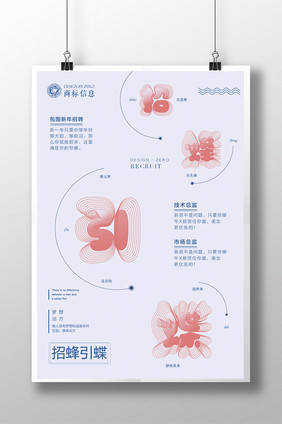 创意矢量字体招聘海报