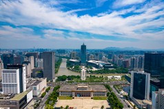 杭州城市风光武林广场航拍摄影图