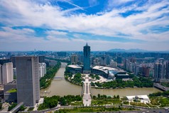 杭州城市风光武林广场航拍摄影图