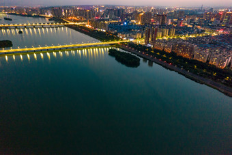 河南洛阳城市风光电视塔夜景灯光航拍摄影图