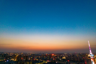 河南洛阳城市风光电视塔夜景灯光航拍摄影图