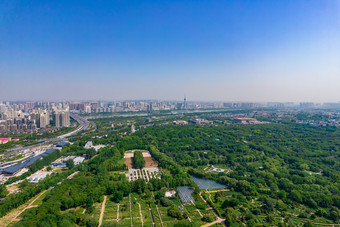 河南洛阳城市风光交通航拍摄影图