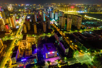 河南洛阳城市夜景航拍摄影图