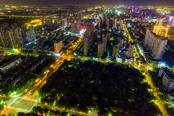 河南洛阳城市夜景航拍摄影图