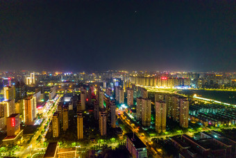 河南<strong>洛阳</strong>城市<strong>夜景</strong>航拍摄影图