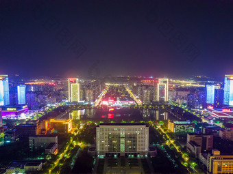 河南<strong>洛阳</strong>城市<strong>夜景</strong>航拍图