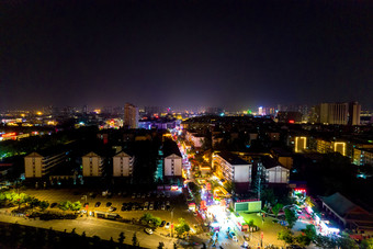 河南洛阳城市夜景顺天门航拍摄影图