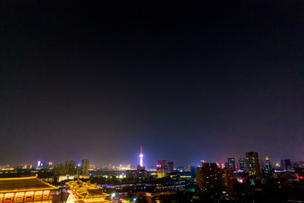 河南<strong>洛阳</strong>城市<strong>夜景</strong>顺天门航拍摄影图