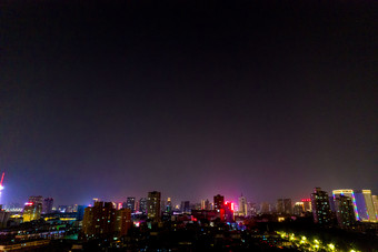<strong>河南洛阳</strong>城市夜景顺天门航拍摄影图
