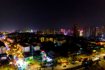 河南洛阳城市夜景顺天门航拍摄影图