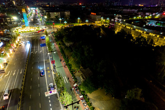 河南<strong>洛阳</strong>丽景门<strong>夜景</strong>灯光航拍摄影图