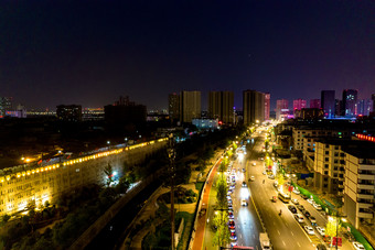 河南洛阳丽景门夜景灯光航拍摄影图