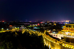 河南洛阳丽景门夜景灯光航拍摄影图