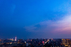河南洛阳明堂天堂景区夜景航拍摄影图