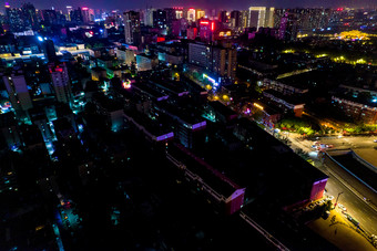 河南<strong>洛阳</strong>顺天门城市<strong>夜景</strong>航拍摄影图