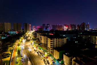 河南洛阳丽景门夜景灯光航拍摄影图