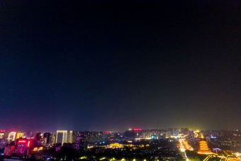 河南洛阳顺天门城市夜景航拍摄影图