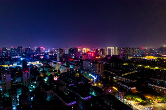 河南洛阳顺天门城市夜景航拍摄影图