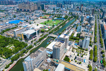 河南许昌城市风光航拍摄影图