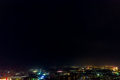 河南郑州龙子湖金融中心夜景灯光航拍摄影图