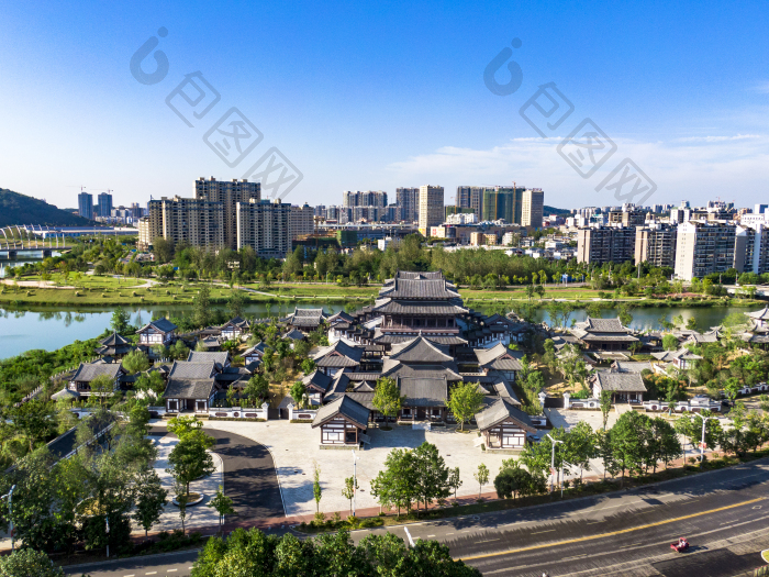 湖北咸宁城市风光航拍摄影图图片-包图网企业站