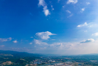 湖南怀化城市风光航拍摄影图