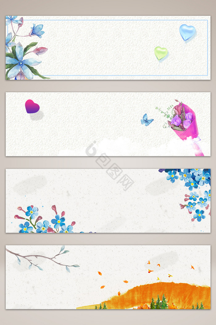 花卉婚礼banner海报图片