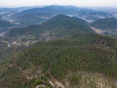 湖南湘西大山中的城市航拍摄影图