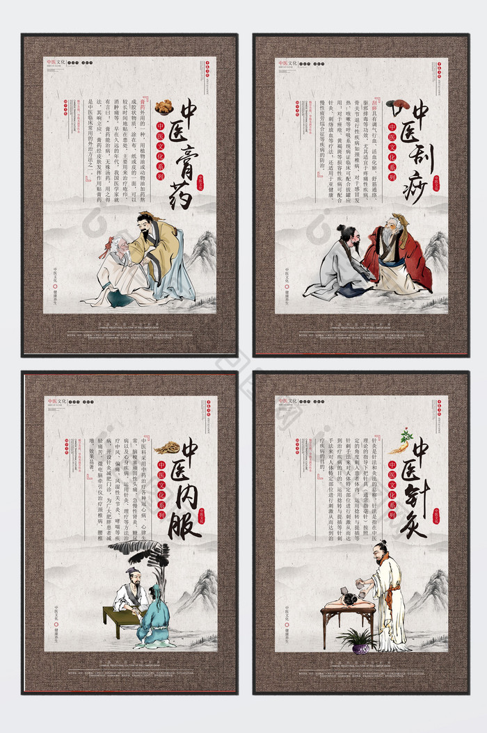 中医文化四件套展板