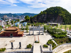 湖南新晃燕来寺古建筑航拍摄影图