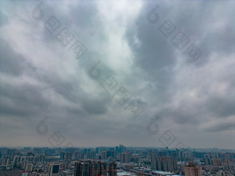 湖南长沙城市雪景航拍摄影图
