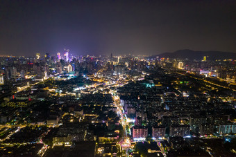 江苏南京老门东夜景航拍摄影图