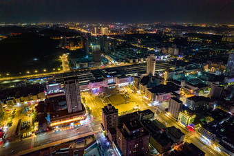 江苏徐州火车站夜景航拍