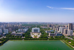 洛阳市政府及周边建筑航拍摄影图