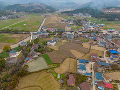 美丽乡村田园农业种植农田航拍摄影图