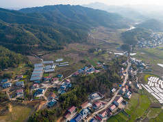 南方丘陵山川美丽乡村农田航拍摄影图