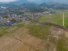 南方丘陵山川农业种植农田航拍摄影图