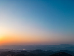 南方山川丘陵日落航拍摄影图