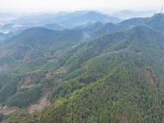 丘陵山川迷雾航拍摄影图