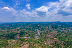 山川丘陵橙子橘子种植基地航拍摄影图