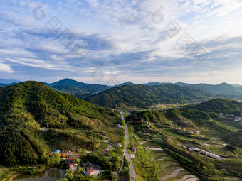 山川丘陵地貌农业种植<strong>农田</strong>航拍