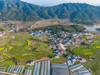 山川丘陵<strong>农田</strong>农业种植乡村航拍摄影图